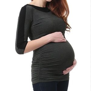 Charcoal Kimi + Kai Maternity Isabel Colorblock Top New size Large